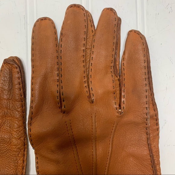 Vintage Daniel Hays Brown Leather Gloves - Picture 9 of 12